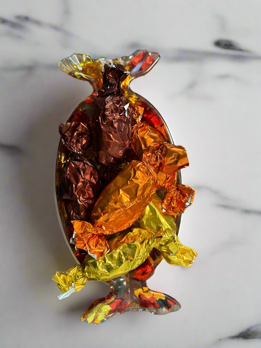 An autumn-themed dish featuring gluten-free date candies