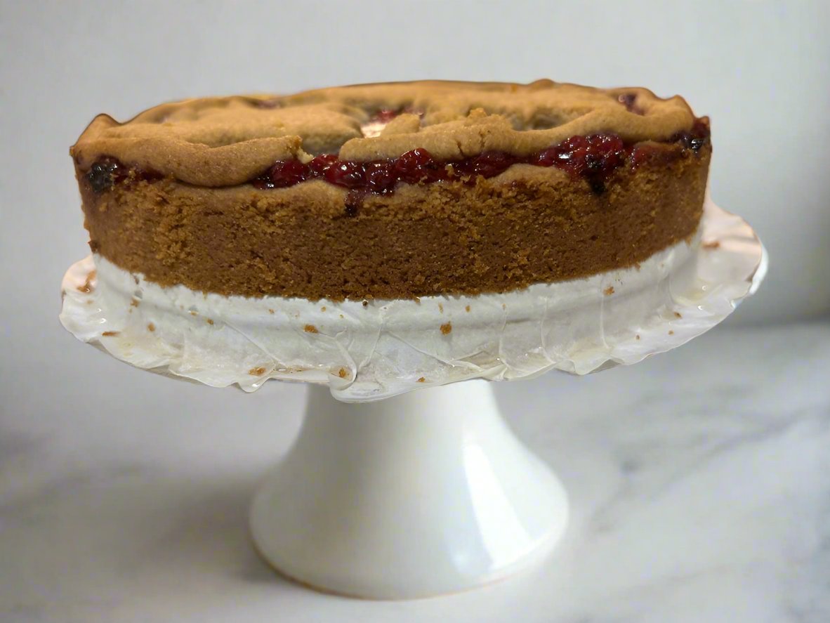 Side Profile of Vegan, Gluten-Free Tart Cake